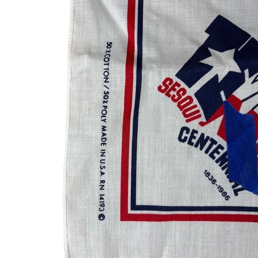 Vintage Texas Sesquicentennial 1836-1986 Bandana Scarf‎ Handkerchief One Size
